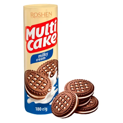 Печиво-сендвіч Roshen Multicake цукрове з молочно-кремовою начинкою 210г