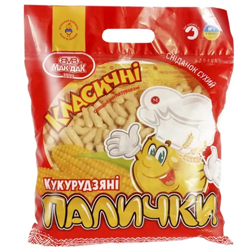 Палички кукурудзяні Мак-Дак Класичні солодкі неглазуровані 175г