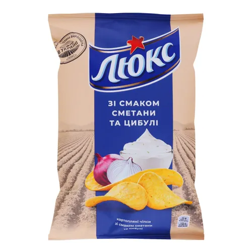 Чіпси картопляні Сметана та цибуля Люкс м/у 25г