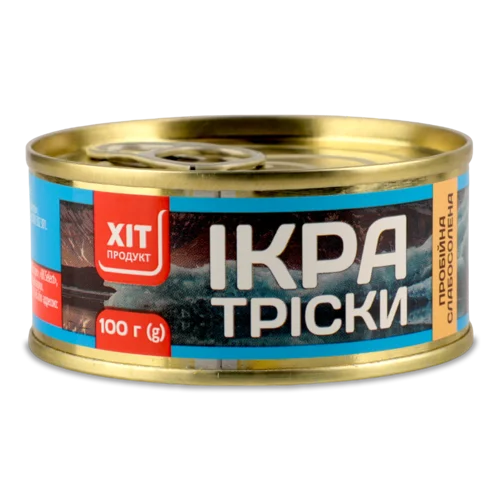 Ікра Тріски Варено-Копчена, Залізна Банка, 100 Г