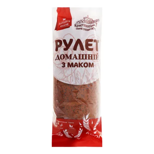 Рулет з маком Домашній Кристинопіль Хліб м/у 400г