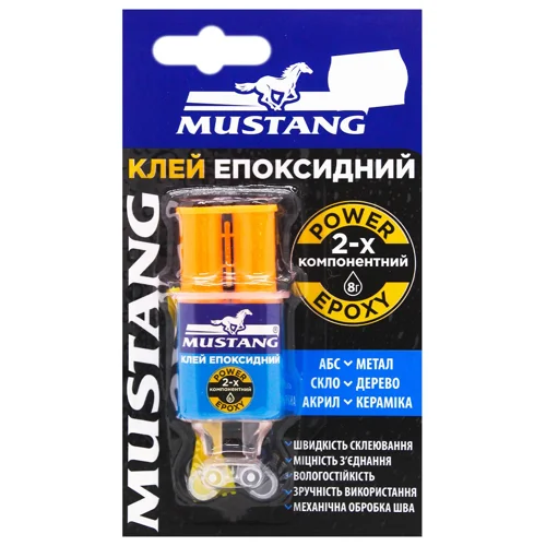 Суперклей Мустанг епоксидний шприц 8г