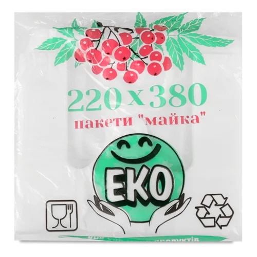 Пакет Харчових Продуктів 51мкм 22х38см Майка ВКФ Ніка Пласт 25шт