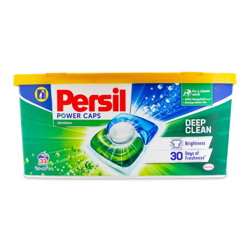 Засіб Миючий Для Прання Білих Та Світлих Речей Power Caps Universal Deep Clean Persil, капсули, 33х15г