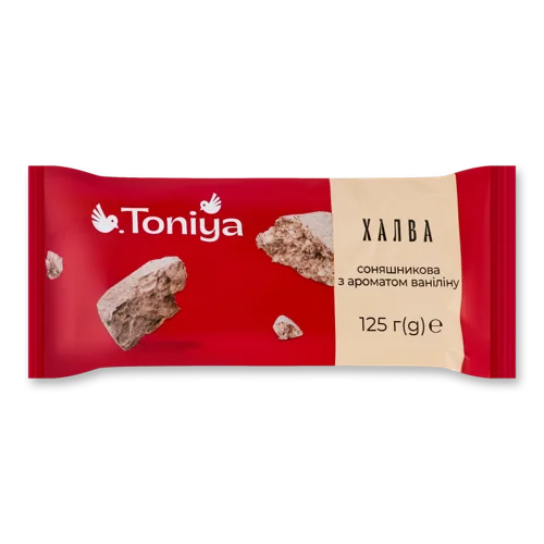Халва Соняшникова Вищого Ґатунку З Ароматом Ваніліну Toniya, 125г