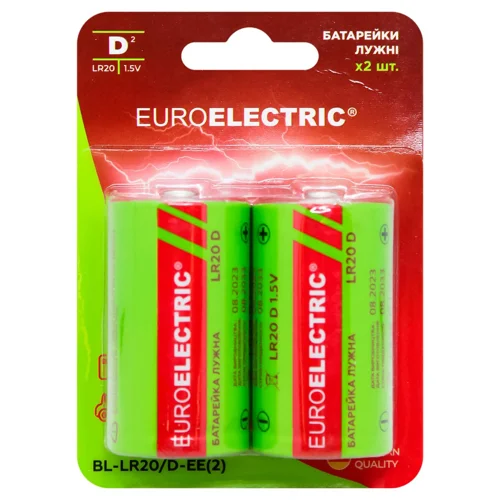 Батарейки лужні Euroelectric D LR20 1,5V 2шт