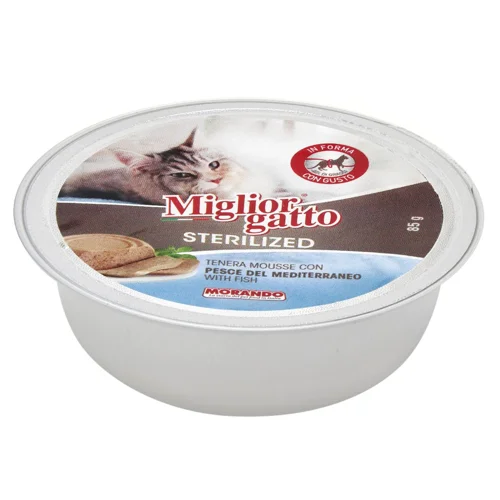 Корм вологий Miglior Gatto з середземноморською рибою для стерилізованих котів 85г