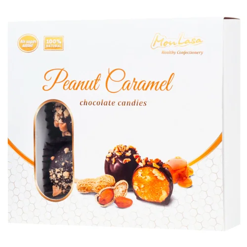 Цукерки MonLasa з арахісом та медовою карамеллю без цукру 140г