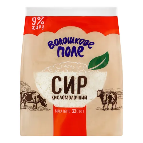 Сир кисломолочний без лактози Волошкове поле 5%, 330г