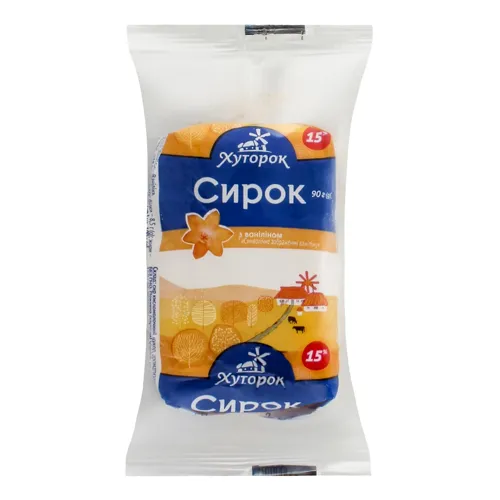 Сирок 15% солодкий з ваніліном Хуторок м/у 90г