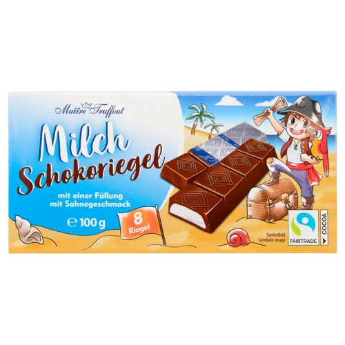 Шоколад молочний Maitre Truffout з молочно-вершковою начинкою 100г