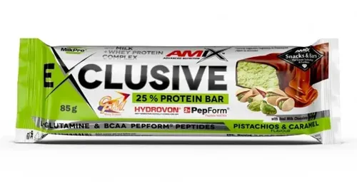 Батончик Amix Nutrition Exclusive Protein Bar з фісташками та карамеллю, 85г