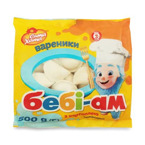 Вареники З Картоплею Заморожені Бебі-ам Сита Хата м/у, 500г