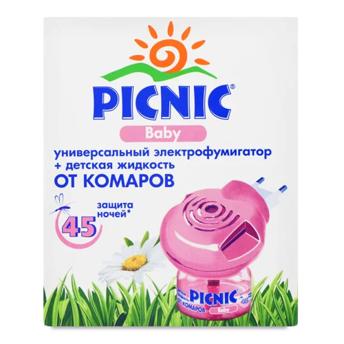 Засіб Інсектицидний Дитяча Рідина Від Комарів + Електрофумігатор Baby Picnic 30мл