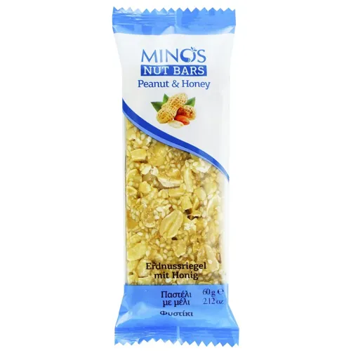 Батончик Minos з арахісом та медом 60г