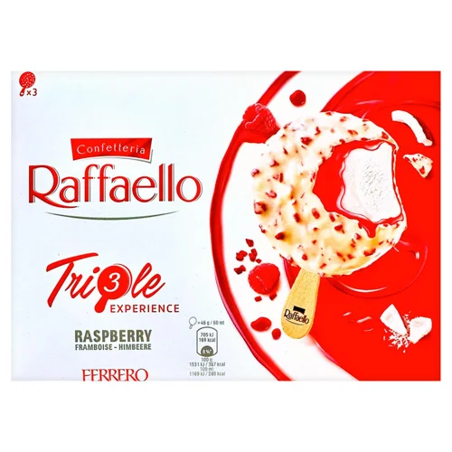 Морозиво Raffaello Triple Experience зі смаком малини 138г