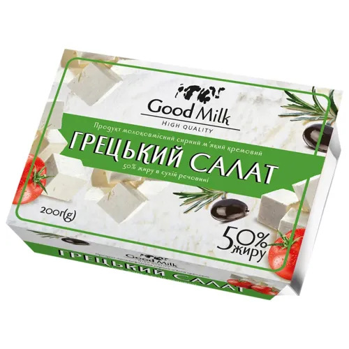 Продукт молоковмісний сирний Good Milk Грецький салат м'який кремовий 50% 200г