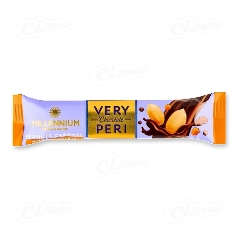Шоколад молочний Millenium Very Peri з арахісом, родзинками та солоною карамеллю 34г
