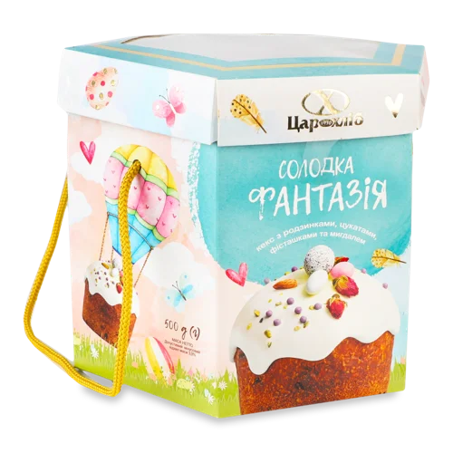 Кекс Солодка Фантазія, Вищого Ґатунку, Картонна Упаковка, 500г