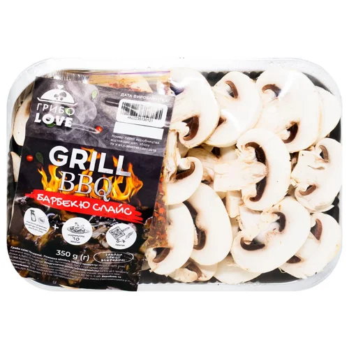 Печериці ГрибоLove Барбекю слайс різані 350г