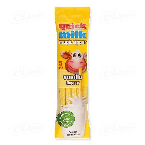 Карамель Quick Milk «Чарівна соломка» ваніль цукрова, 30г