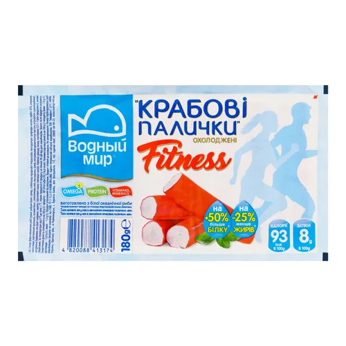 Крабові палички охолоджені Fitness Водний світ вищого ґатунку 180г