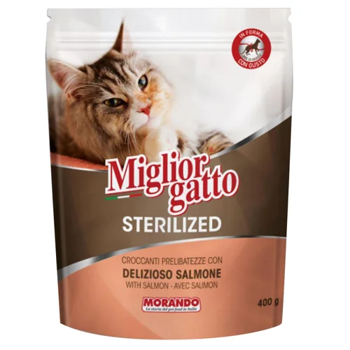 Корм сухий Migliorgatto з лососем для стерилізованих котів 400г