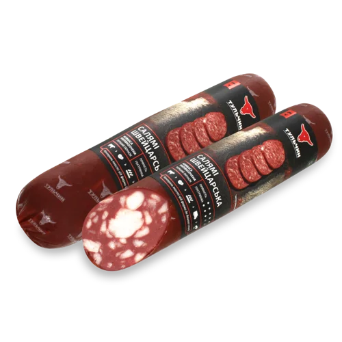 Ковбаса Салямі Швейцарська Напівкопчена, 1с, т/у