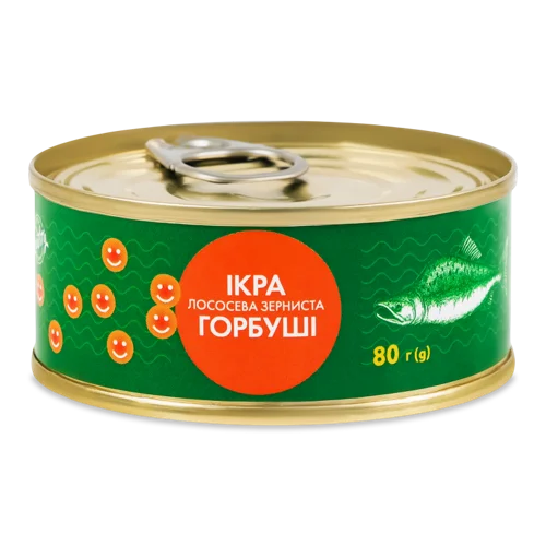 Ікра Лососева Зерниста Горбуші, Вищого Ґатунку, З/Б 80г
