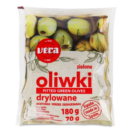 Оливки Зелені Без Кісточки В Розсолі Vera, м/у 180г