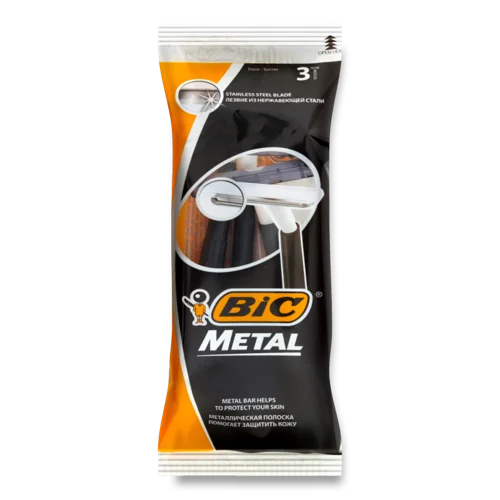 Голінь для Гоління Одноразовий Metal BiC, 3 шт