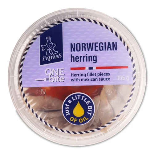 Оселедець Zigmas філе шматочки в соусі по-мексиканськи 165г