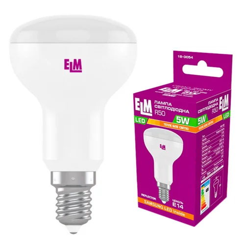 Лампа ELM Led R50 5W PA10 E14 3000 18-0054