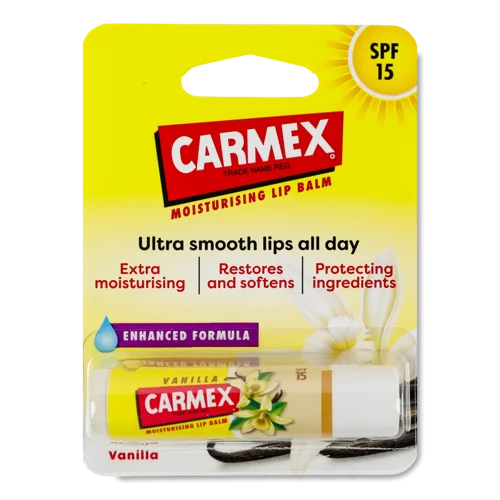 Бальзам для губ зі смаком ванілі SPF 15, Carmex, 4.25г