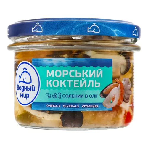 Коктейль морський солоний в олії Водний Світ 170г