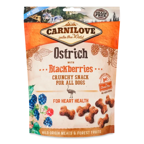 Ласощі Для Собак З Страусом Та Ожиною Carnilove, Натуральна Оболонка, 200г