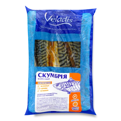 Скумбрія Морожена В Соусі Унагі Veladis Вищого Ґатунку, 1 кг