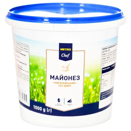 Майонез Metro Chef Європейський 72%, 1000г