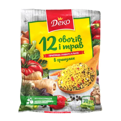Приправа універсальна в гранулах 12 овочів і трав Деко м/у 70г
