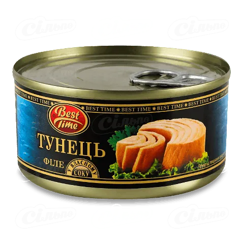 Тунець Best time філе у власному соку, 185г