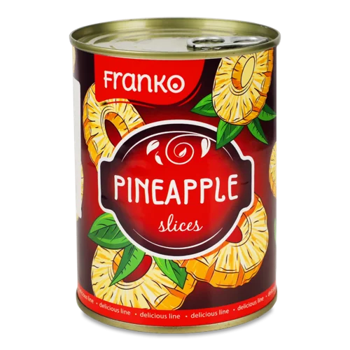 Ананаси Консервовані Слайси, В/ґ, Ж/Б 580 Мл