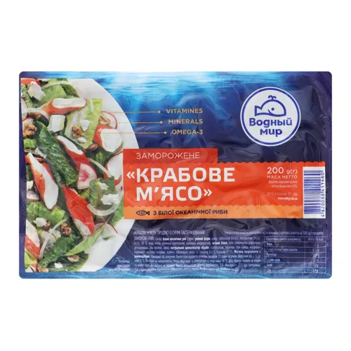 М'ясо крабове заморожене Водный мир в/у 200г