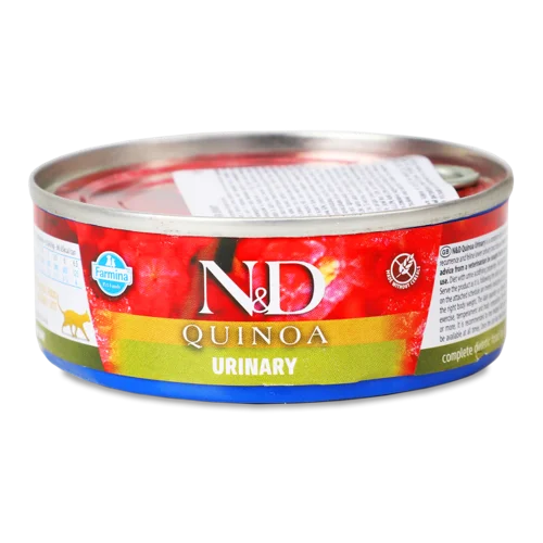 Корм Консервований Повнораціонний Для Дорослих Котів Urinary Quinoa N&D Farmina, з/б 80г