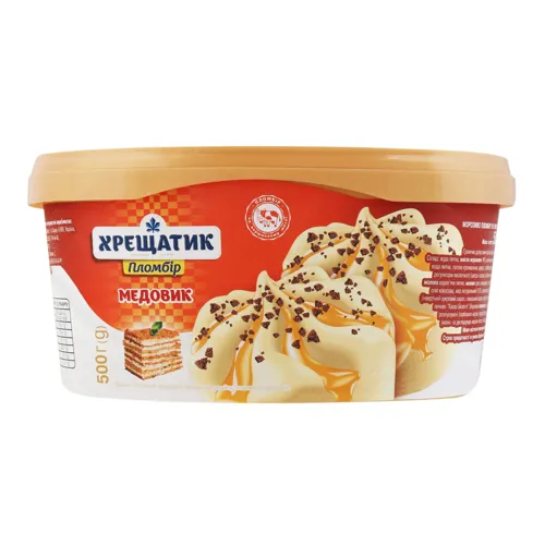 Морозиво 15% пломбір Медовик Хрещатик п/у 500г