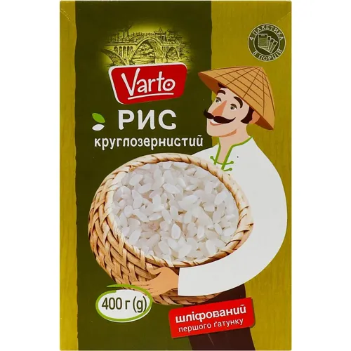 Рис Varto круглий шліфований 4х100г