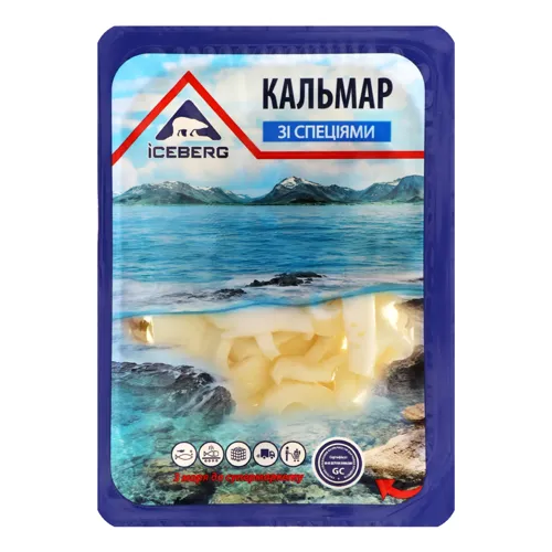 Кальмар варений в олії Зі спеціями Iceberg лоток 150г