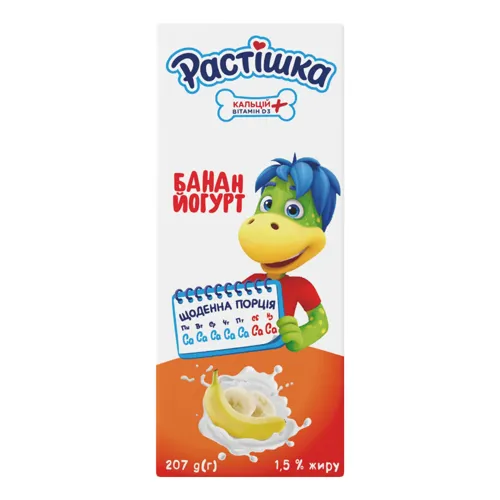 Йогурт 1.5% для дітей від 3 років питний Банан Растішка т/п 207г