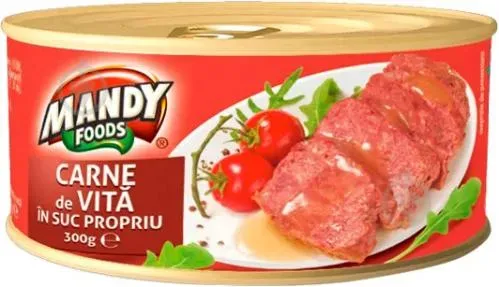 М'ясо яловиче у власному соку 300г ТМ Mandy