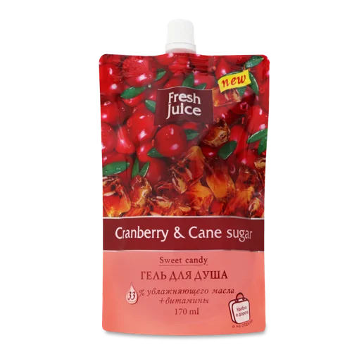 Гель для Душу Cranberry & Cane Sugar, Sweet Candy, Fresh Juice, 170мл