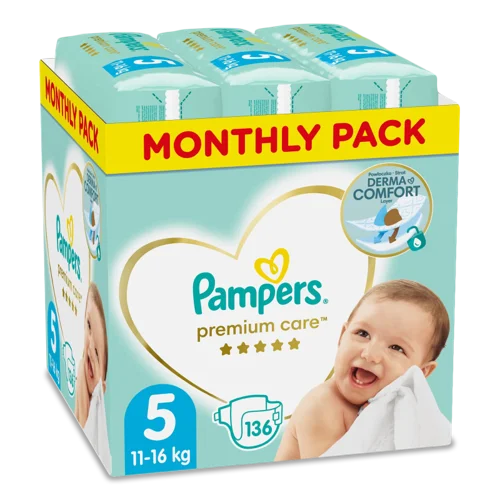 Підгузки Pampers Premium Care, Розмір 5, 11кг-18кг, 136 шт, в/ґ